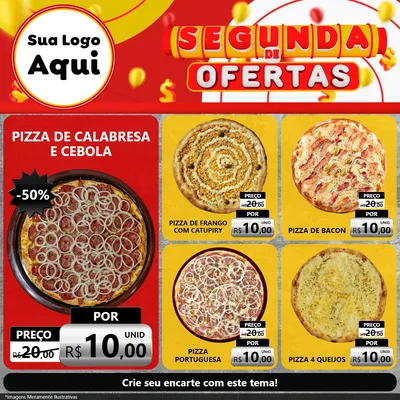 Modelo de Rede Social para Feed Facebook com o tema Segunda de Ofertas para Pizzaria