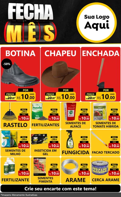 Modelo de Encarte para Encarte Grande com o tema Fecha Mês para Agropecuária