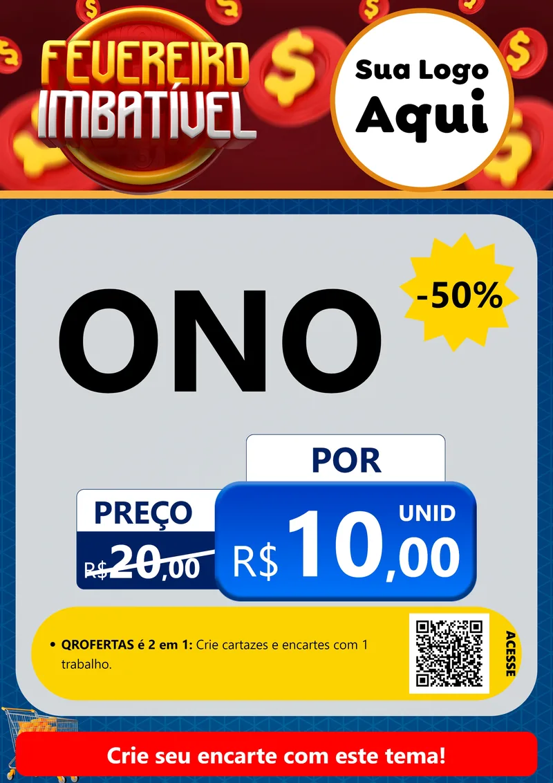 Modelo de Cartaz para Cartaz A4 Vertical com o tema Fevereiro Imbatível para Óticas