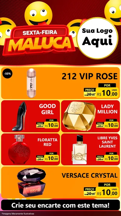 Modelo de TV para TV Vertical com o tema Sexta-feira Maluca para Perfumes