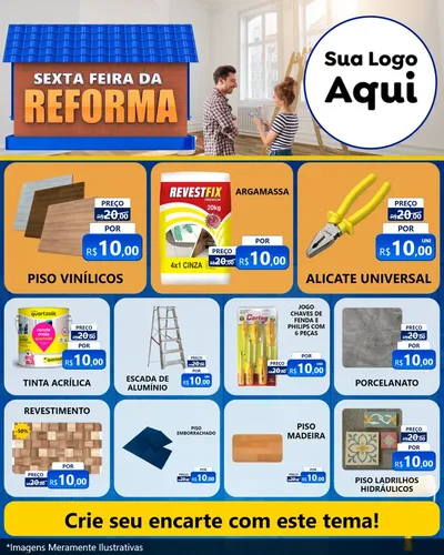 Modelo de Rede Social para Feed Instagram com o tema Sexta-feira da Reforma para Material para Construção