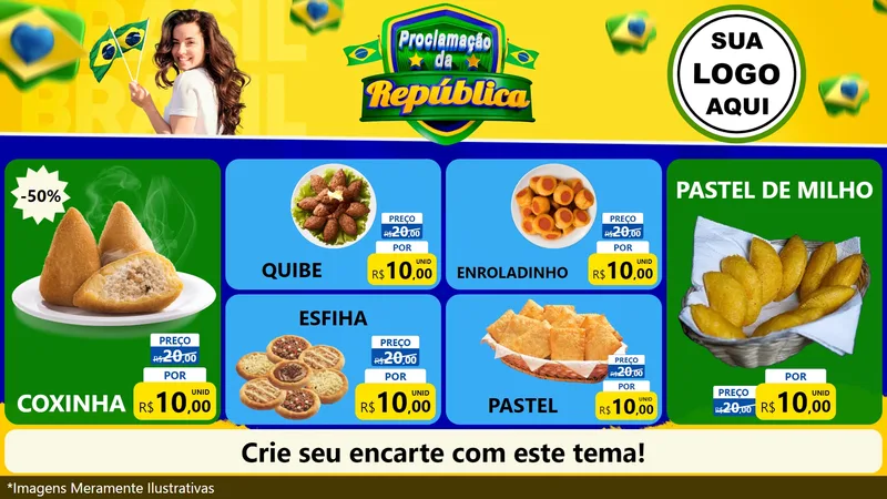 Modelo de TV para TV Horizontal com o tema Proclamação da República para Salgadaria