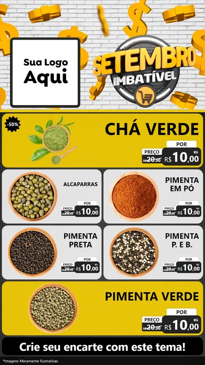 Modelo de TV para TV Vertical com o tema Setembro Imbatível para Produtos Naturais