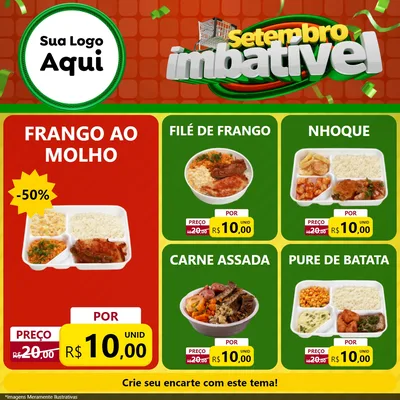 Modelo de Rede Social para Feed Facebook com o tema Setembro Imbatível para Restaurante