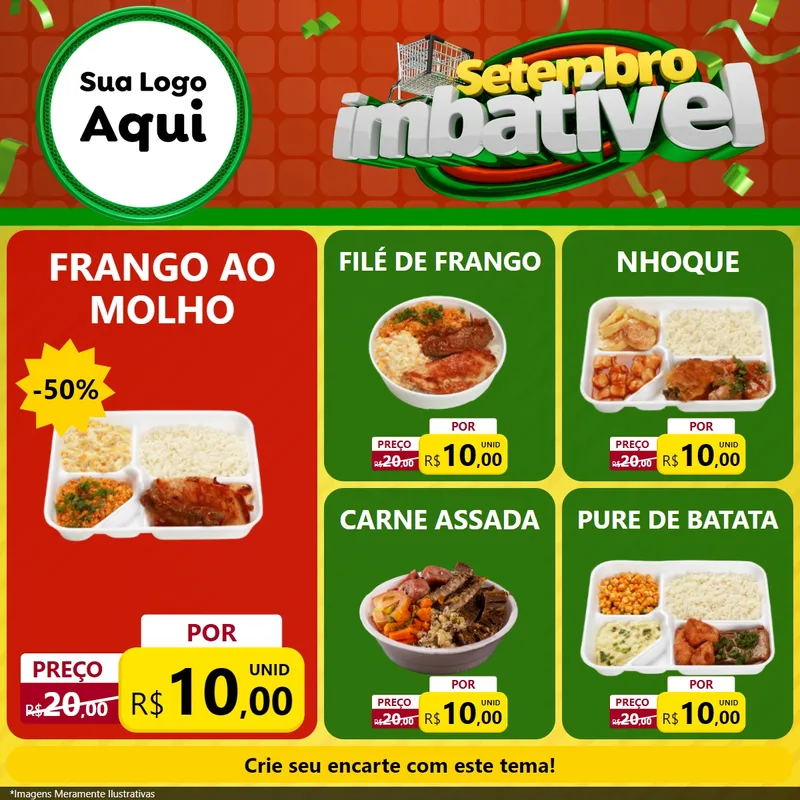 Modelo de Rede Social para Feed Facebook com o tema Setembro Imbatível para Restaurante