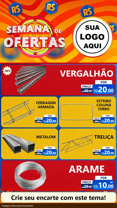 Modelo de TV para TV Vertical com o tema Semana de Ofertas para Ferragens
