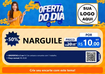 Modelo de Cartaz para Cartaz A4 Horizontal com o tema Oferta do Dia para Tabacaria