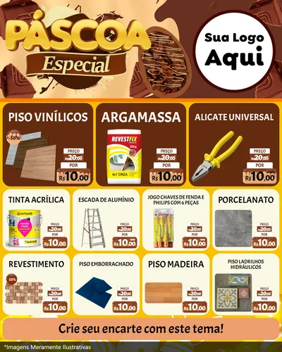 Modelo de Rede Social para Feed Instagram com o tema Páscoa Especial para Material para Construção