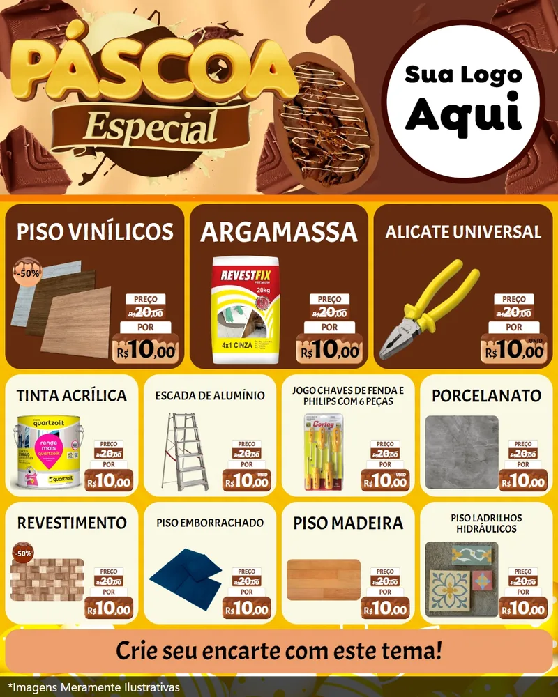 Modelo de Rede Social para Feed Instagram com o tema Páscoa Especial para Material para Construção