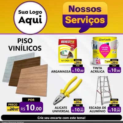 Modelo de Rede Social para Feed Facebook com o tema Nossos Serviços para Material para Construção