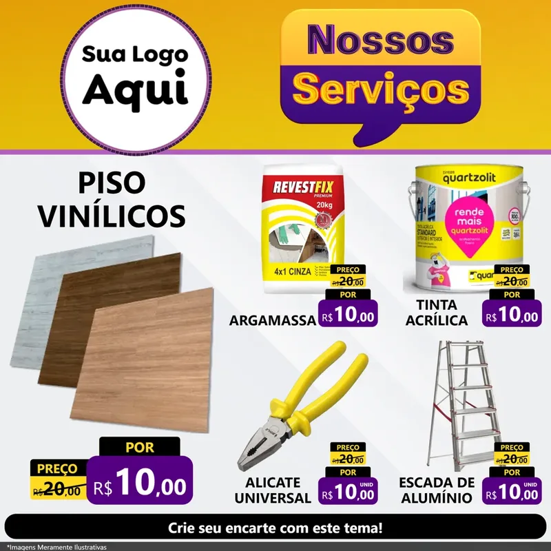Modelo de Rede Social para Feed Facebook com o tema Nossos Serviços para Material para Construção
