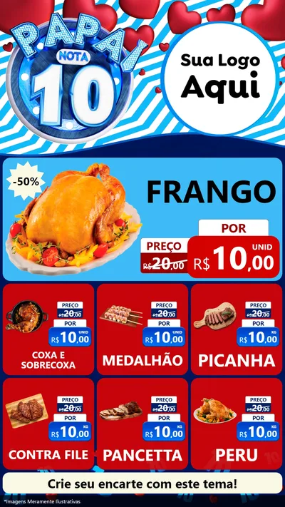Modelo de Rede Social para Stories com o tema Papai Nota 10 para Assados