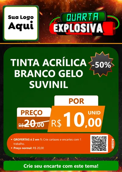 Modelo de Cartaz para Cartaz A4 Vertical com o tema Quarta Explosiva para Tintas e Ferramentas