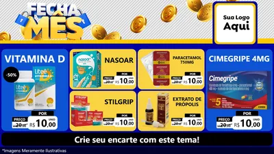 Modelo de TV para TV Horizontal com o tema Fecha Mês para Farmácia