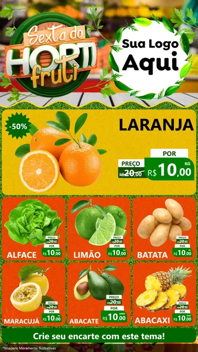 Modelo de Rede Social para Stories com o tema Sexta do Hortifruti para Hortifrúti
