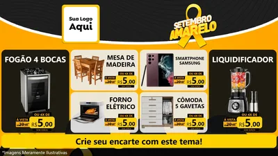 Modelo de TV para TV Horizontal com o tema Setembro Amarelo para Móveis e Eletro