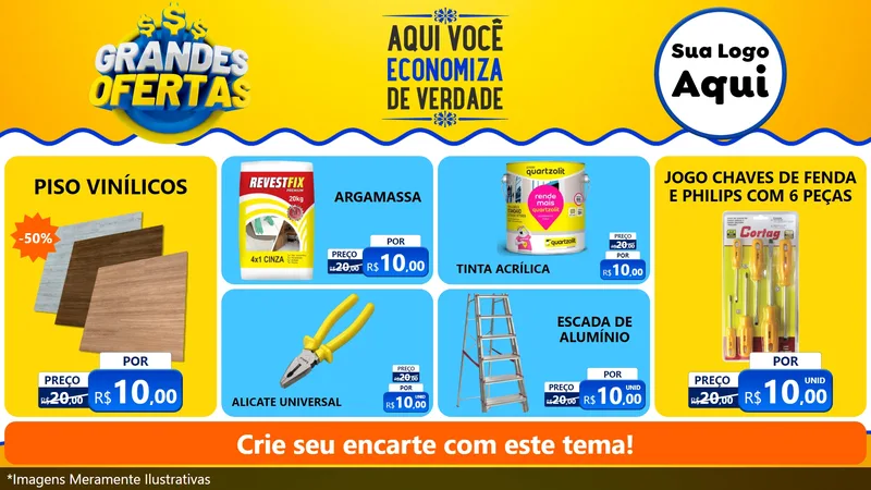 Modelo de TV para TV Horizontal com o tema Grandes Ofertas para Material para Construção