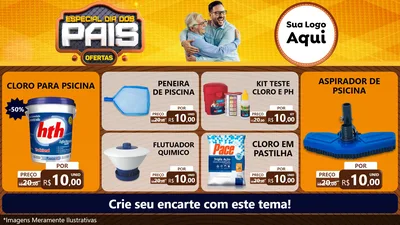 Modelo de TV para TV Horizontal com o tema Especial Dia dos Pais para Produtos para Piscina