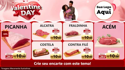 Modelo de TV para TV Horizontal com o tema Valentine's Day para Açougue