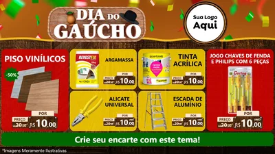 Modelo de TV para TV Horizontal com o tema Dia do Gaúcho para Material para Construção