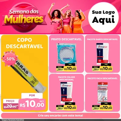 Modelo de Rede Social para Feed Facebook com o tema Semana das Mulheres para Embalagens