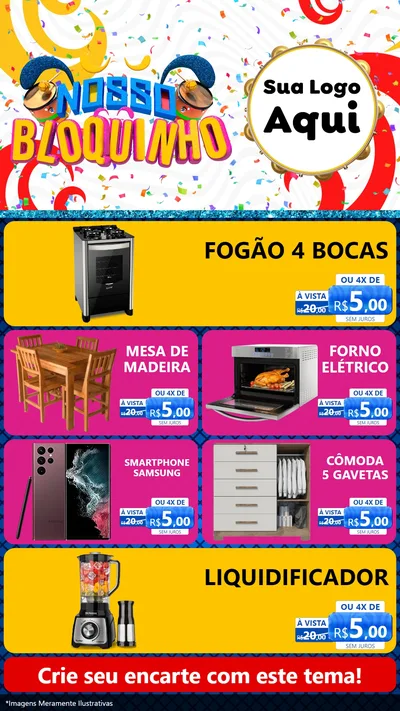 Modelo de TV para TV Vertical com o tema Nosso Bloquinho para Móveis e Eletro