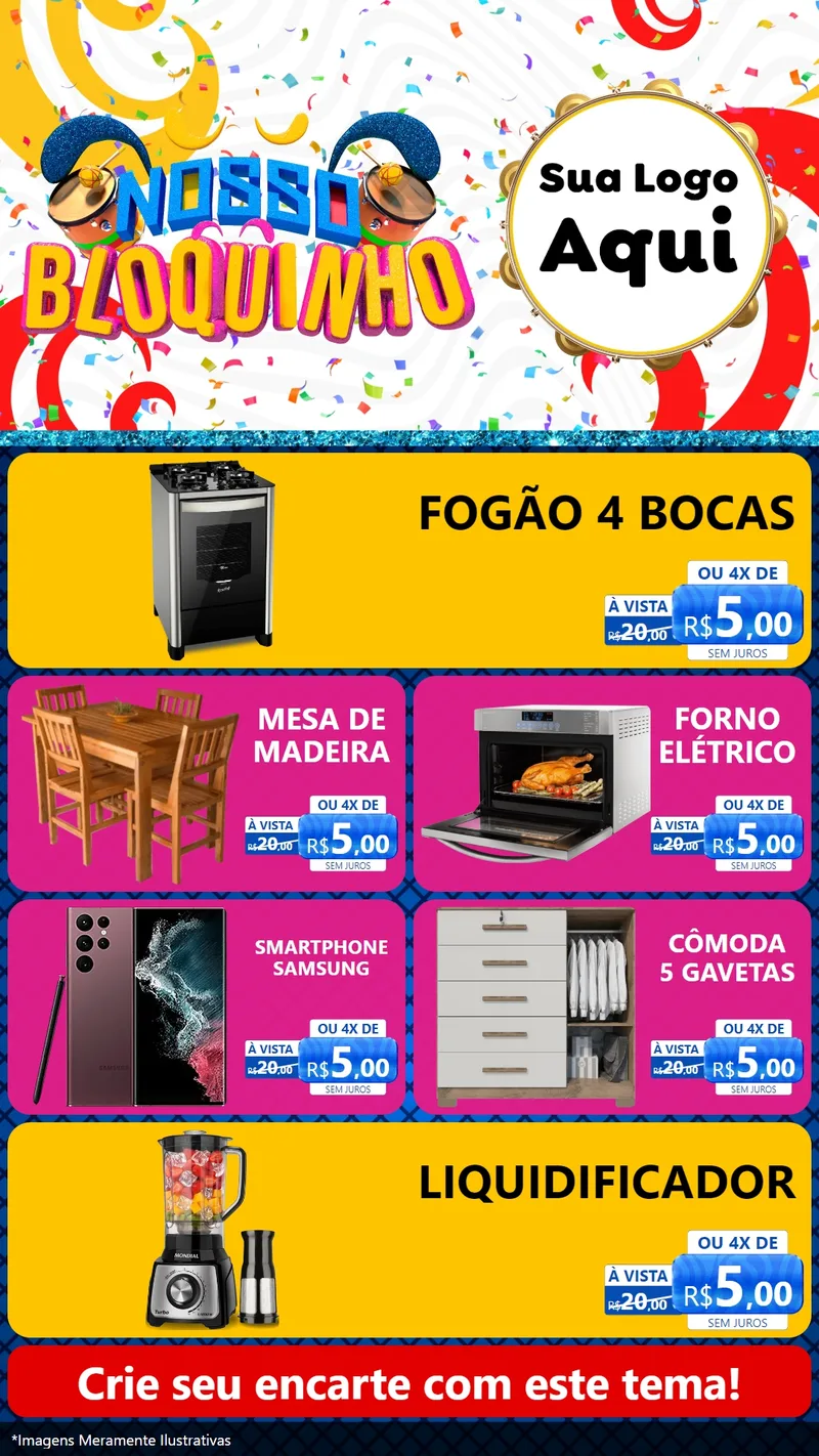 Modelo de TV para TV Vertical com o tema Nosso Bloquinho para Móveis e Eletro