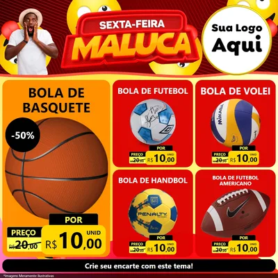 Modelo de Rede Social para Feed Facebook com o tema Sexta-feira Maluca para Artigos Esportivos