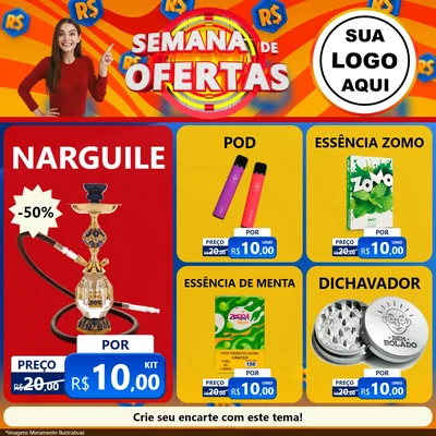 Modelo de Rede Social para Feed Facebook com o tema Semana de Ofertas para Tabacaria