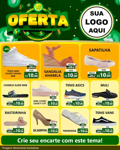 Modelo de Rede Social para Feed Instagram com o tema Oferta para Calçados
