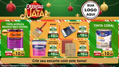 Modelo de TV para TV Horizontal com o tema Ofertas de Natal para Tintas e Ferramentas