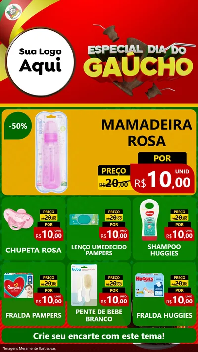Modelo de Rede Social para Stories com o tema Especial Dia do Gaúcho para Bebês