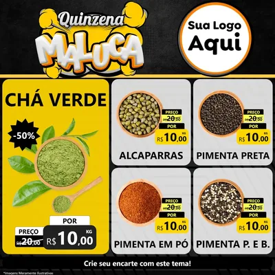 Modelo de Rede Social para Feed Facebook com o tema Quinzena Maluca para Produtos Naturais