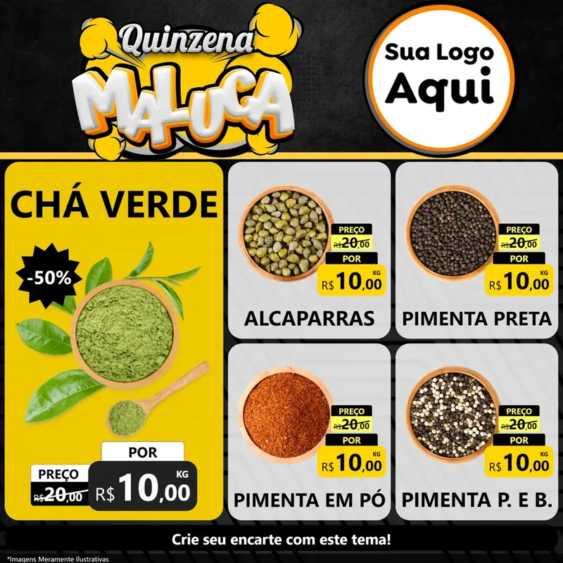 Modelo de Rede Social para Feed Facebook com o tema Quinzena Maluca para Produtos Naturais