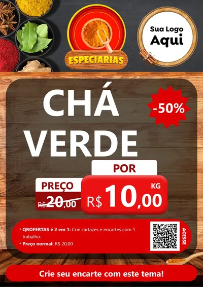 Modelo de Cartaz para Cartaz A4 Vertical com o tema Especiarias para Produtos Naturais