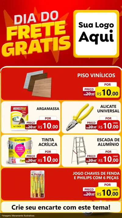 Modelo de TV para TV Vertical com o tema Dia do Frete Grátis para Material para Construção