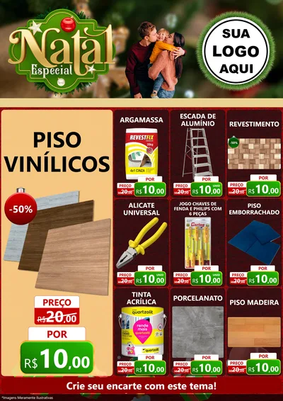 Modelo de Encarte para Encarte A4 Vertical com o tema Natal Especial para Material para Construção