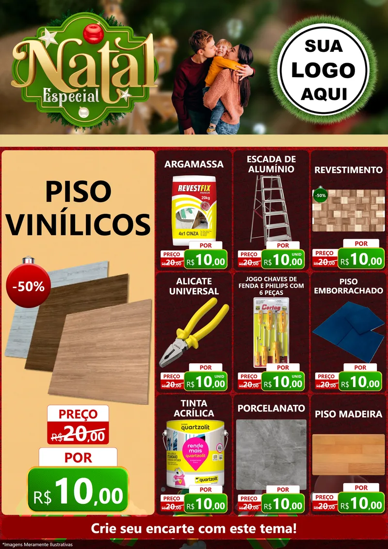Modelo de Encarte para Encarte A4 Vertical com o tema Natal Especial para Material para Construção