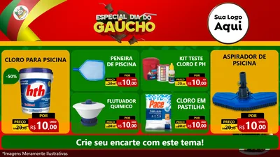 Modelo de TV para TV Horizontal com o tema Especial Dia do Gaúcho para Produtos para Piscina