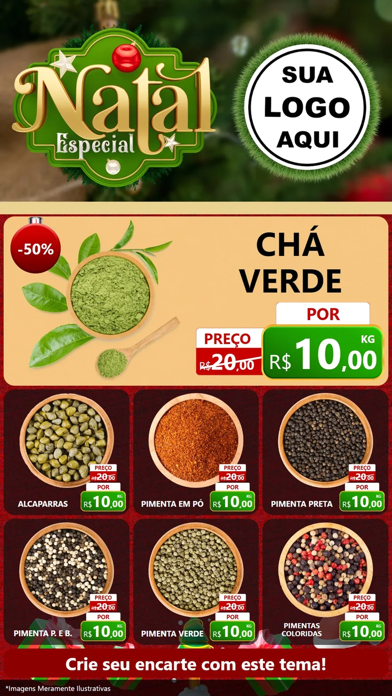 Modelo de Rede Social para Stories com o tema Natal Especial para Produtos Naturais