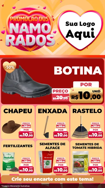 Modelo de Rede Social para Stories com o tema Promoção dos Namorados para Agropecuária