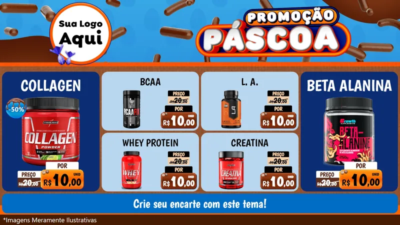 Modelo de TV para TV Horizontal com o tema Promoção Páscoa para Suplementos alimentares