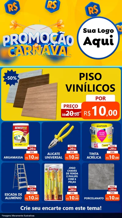 Modelo de Rede Social para Stories com o tema Promoção de Carnaval para Material para Construção
