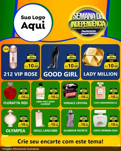 Modelo de Rede Social para Feed Instagram com o tema Semana da Independência Declaramos Preços Baixos para Perfumes