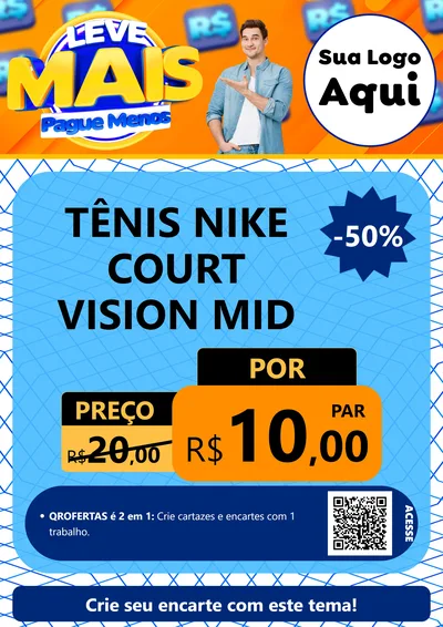 Modelo de Cartaz para Cartaz A4 Vertical com o tema Leve Mais, Pague Menos para Calçados