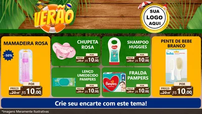Modelo de TV para TV Horizontal com o tema Verão para Bebês
