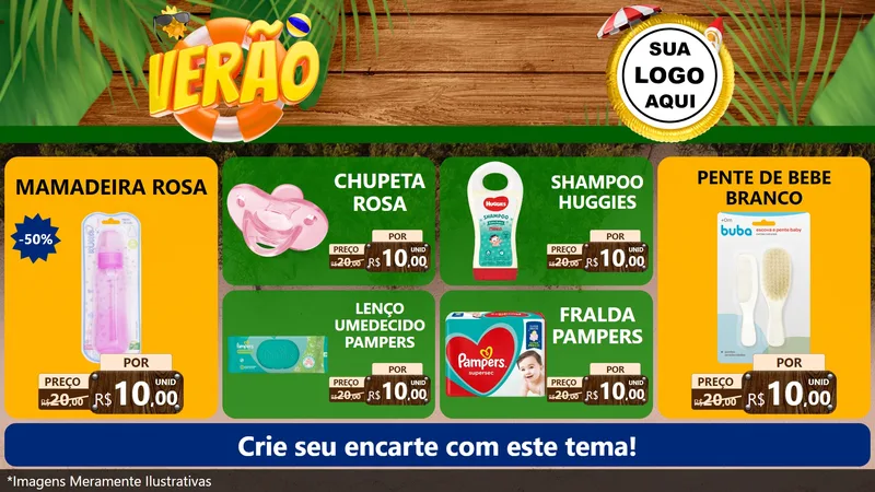 Modelo de TV para TV Horizontal com o tema Verão para Bebês