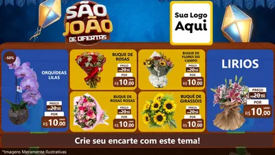 Modelo de TV para TV Horizontal com o tema São João Ofertas Imbatíveis! - Junina para Floricultura e jardim