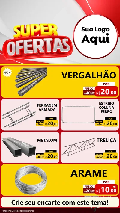Modelo de TV para TV Vertical com o tema Super Ofertas para Ferragens