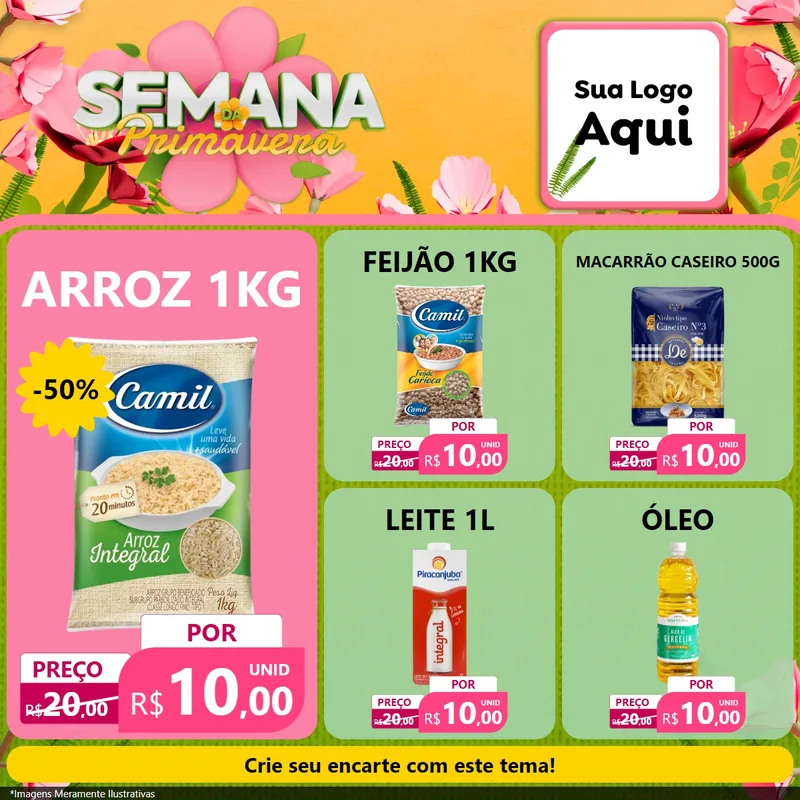 Modelo de Rede Social para Feed Facebook com o tema Semana da Primavera para Supermercado